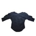 Women's Fabiana Pigna Black Top XS Ruffle 3/4 Sleeve