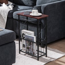 2 PCS Side Table End Table w/ Removable Hanging Rack