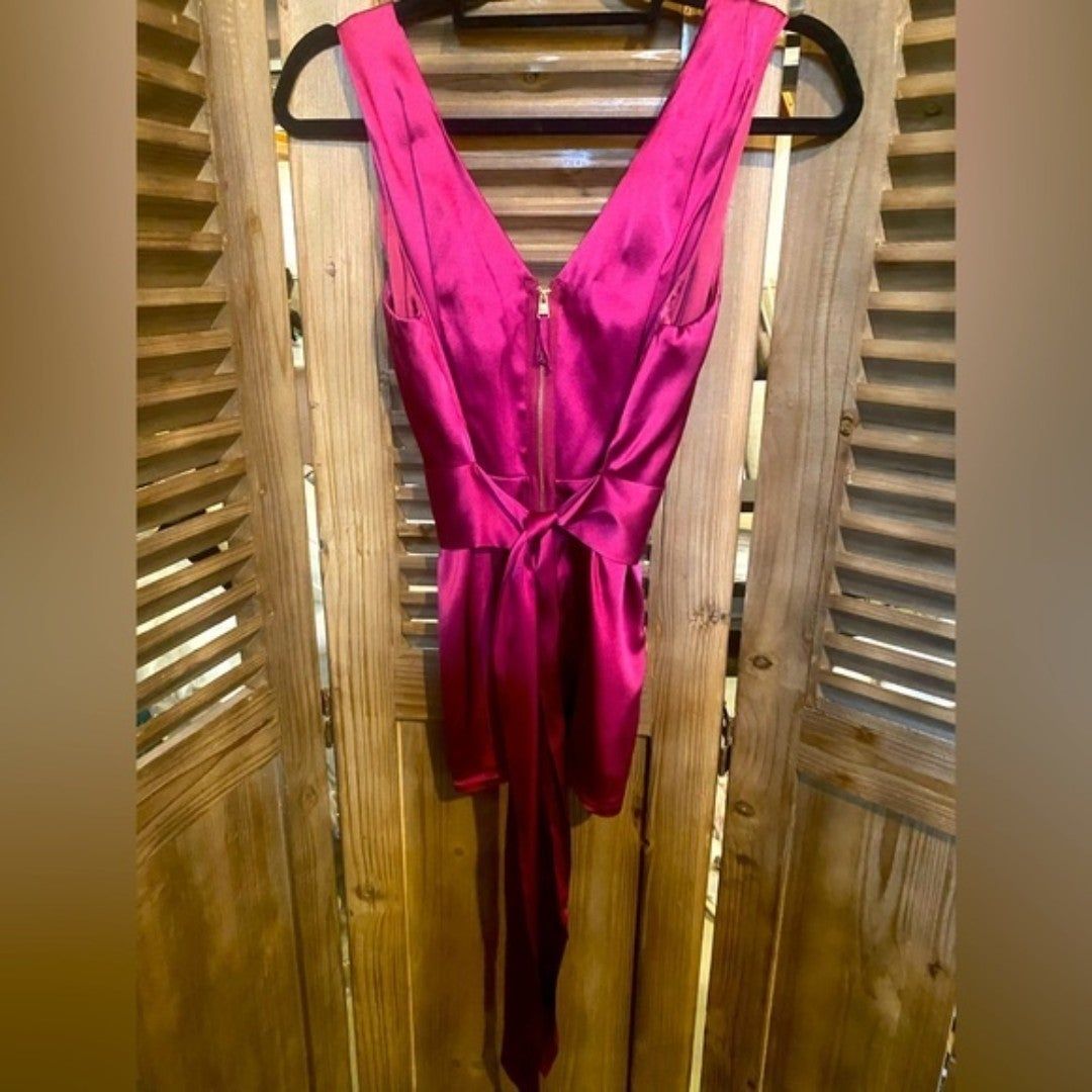 BCBG Maxazria cranberry silk blouse