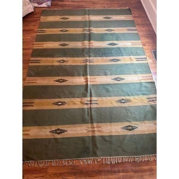 1940s Southwestern Kilm Rug With Beautiful Wear 70x104