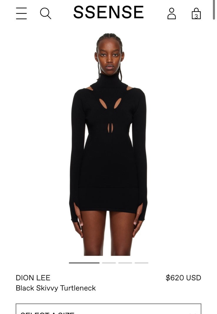 Dion lee black cut-out sweater