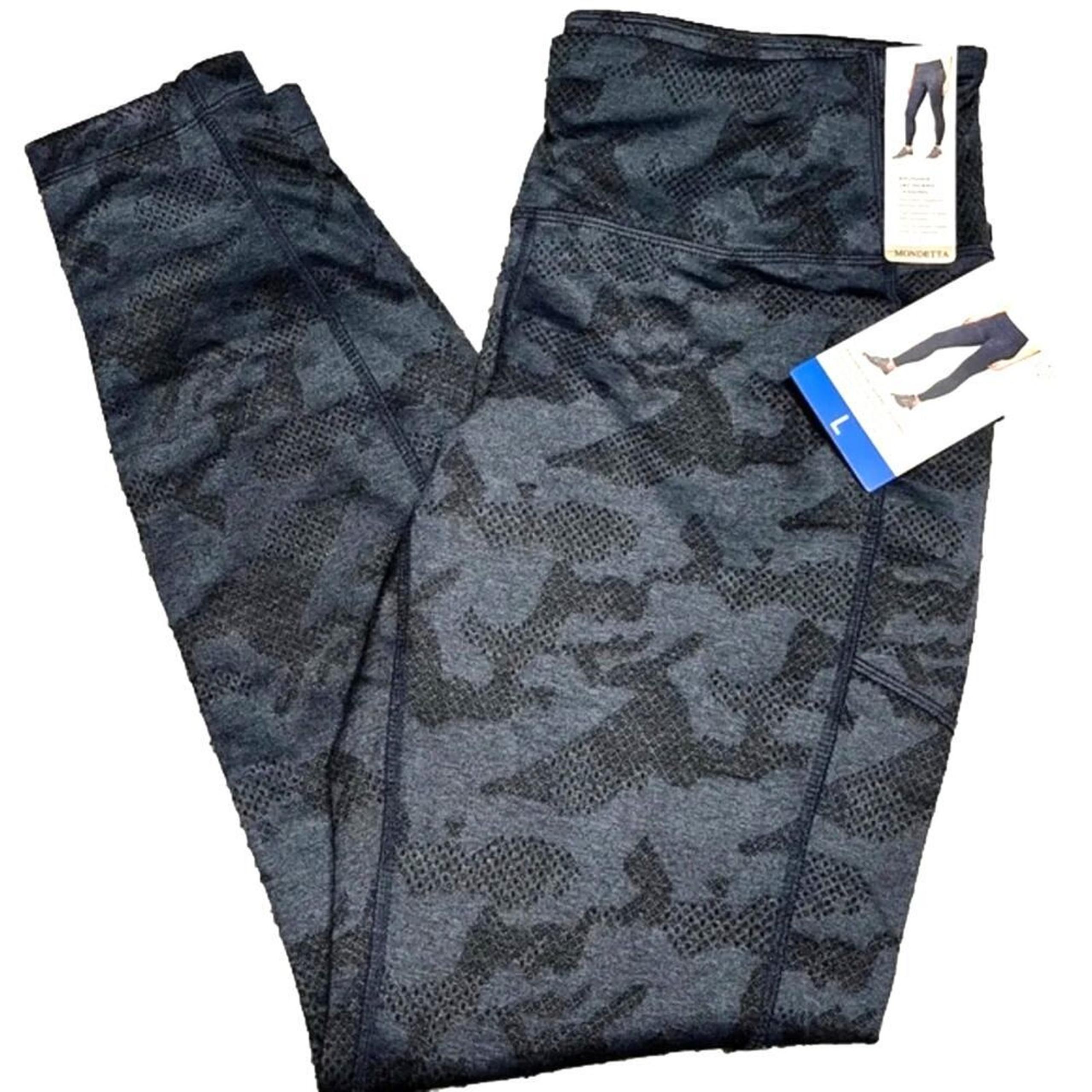 Mondetta Women's Athletics Leggings Active Brushed Blue Jacquard Large NWT