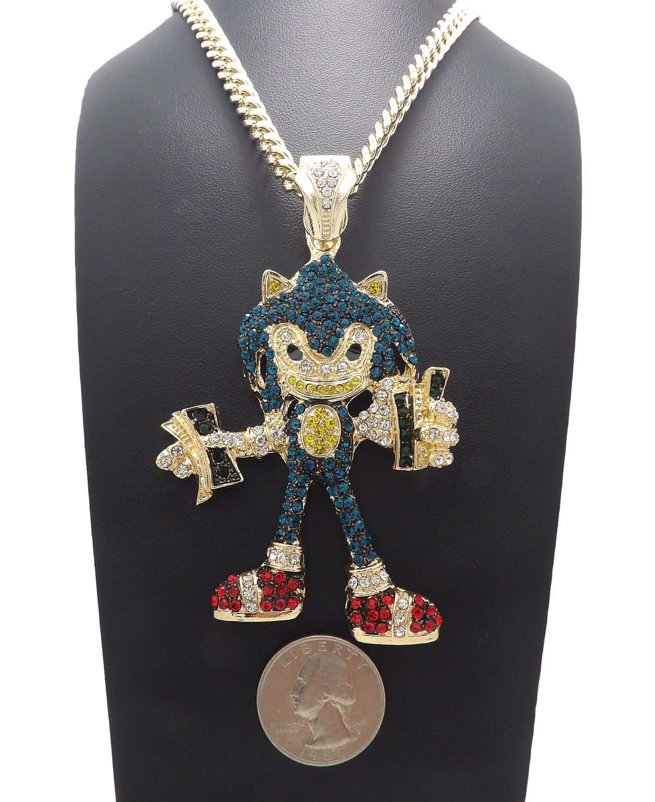 NEW ICED BLING SUPER SONIC PENDANT &6mm 24” CUBAN CHAIN