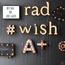 RH Teen Large Steel LED Lighted Initial “R” Letter