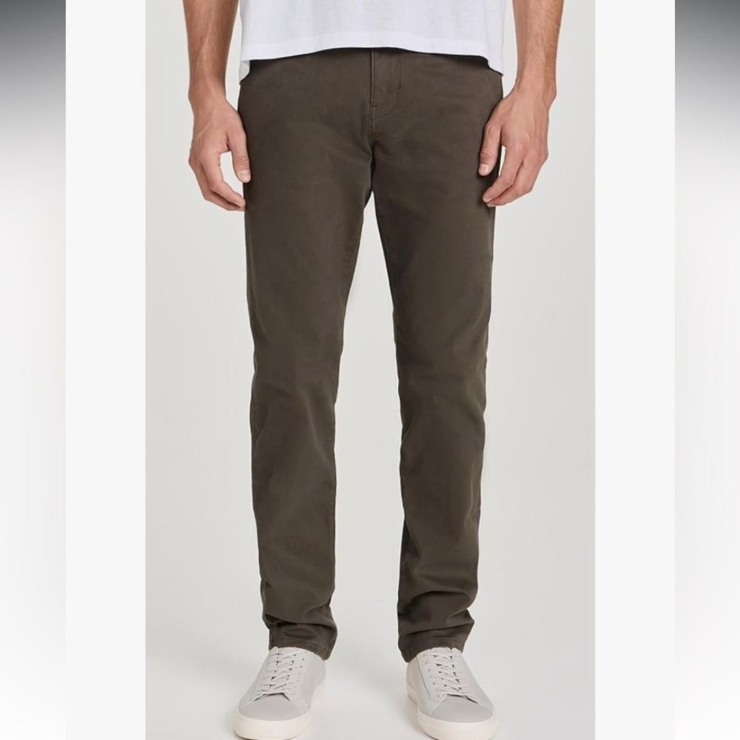 Vince Men’s Dylan Slim Fit 5 Pocket Pants 28 Frog Dark Olive Green Brown