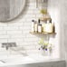 New 2-Tier Rustic Wood Wall Mounted Corner Shelf for Bedroom Storage or Decor