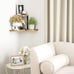 New 2-Tier Rustic Wood Wall Mounted Corner Shelf for Bedroom Storage or Decor
