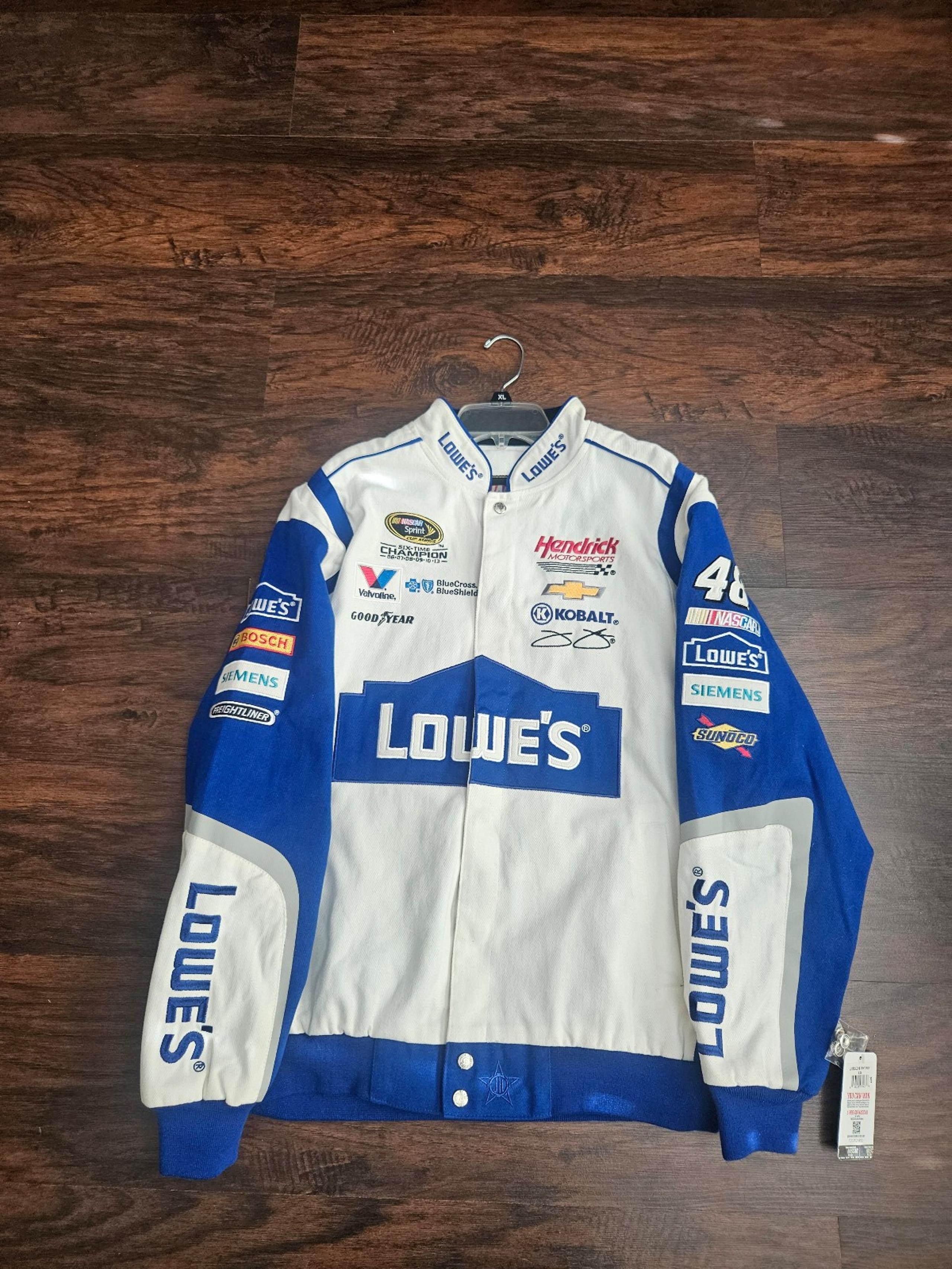 Vintage Jimmie Johnson Lowes NASCAR Racing Jacket Men's L JH Design NWT