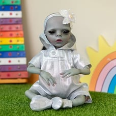 14 Inches 35cm Realistic Alien Reborn Doll - Soft Touch Cloth Body Creative