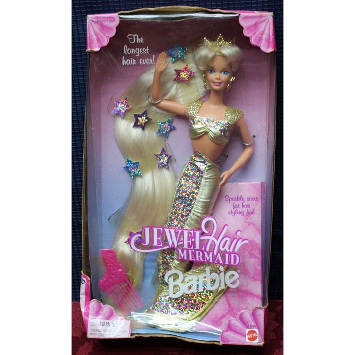 12” Mattel Barbie Doll “Jewel Hair Mermaid Barbie” 1995 Blonde Box As Is NRFB