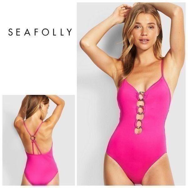 New. Seafolly hot pink swimsuit. Runs small.