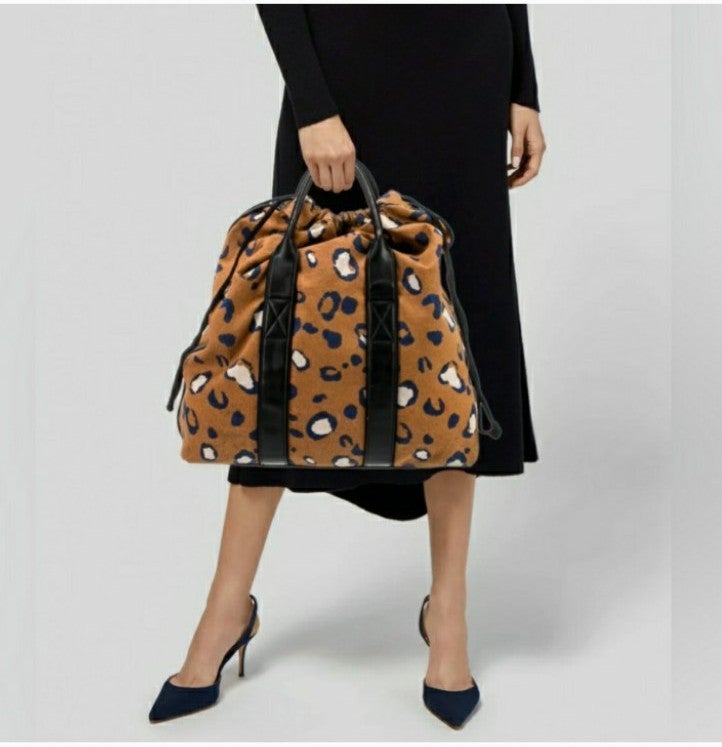 NWT 3.1 Phillip Lim Animal Print Faux Leather Trim canvas tote bag