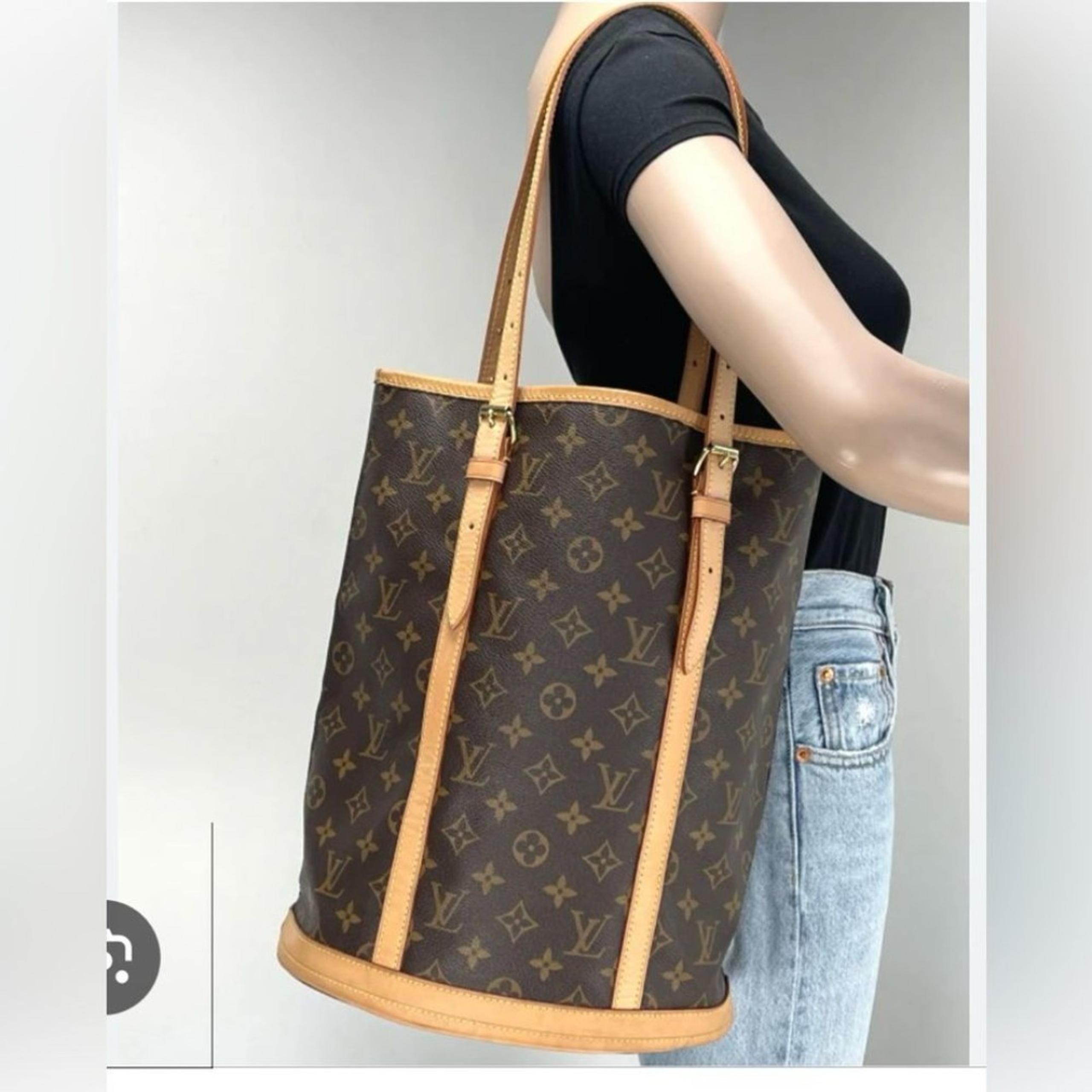 Authentic Louis vuitton bucket GM monogram shoulder bag
