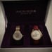 Womens Watches, Gold watch & Gold w/ red leather band, set of 2 with case (New)