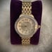 Womens Watches, Gold watch & Gold w/ red leather band, set of 2 with case (New)