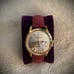 Womens Watches, Gold watch & Gold w/ red leather band, set of 2 with case (New)