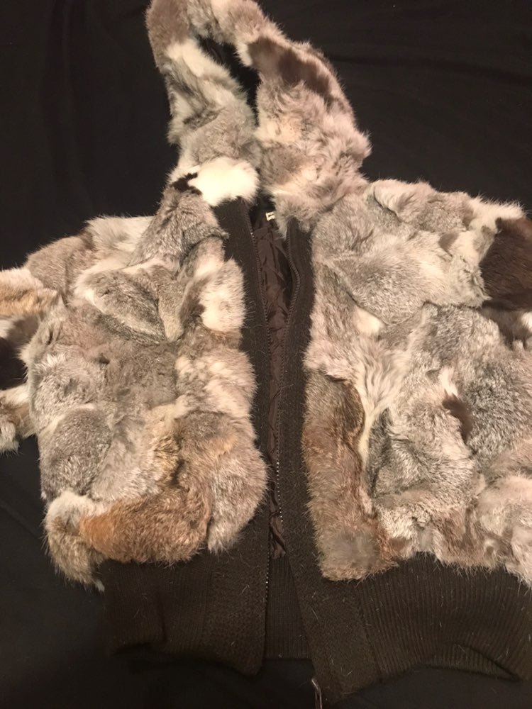 Rabbit Fur hooded Coat