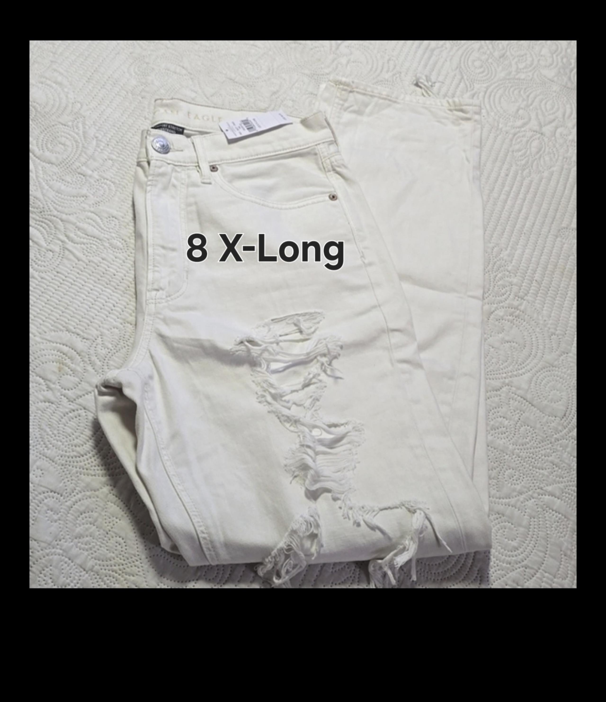 American eagle 8 X-Long distressed '90s Look' boyfriend jeans White