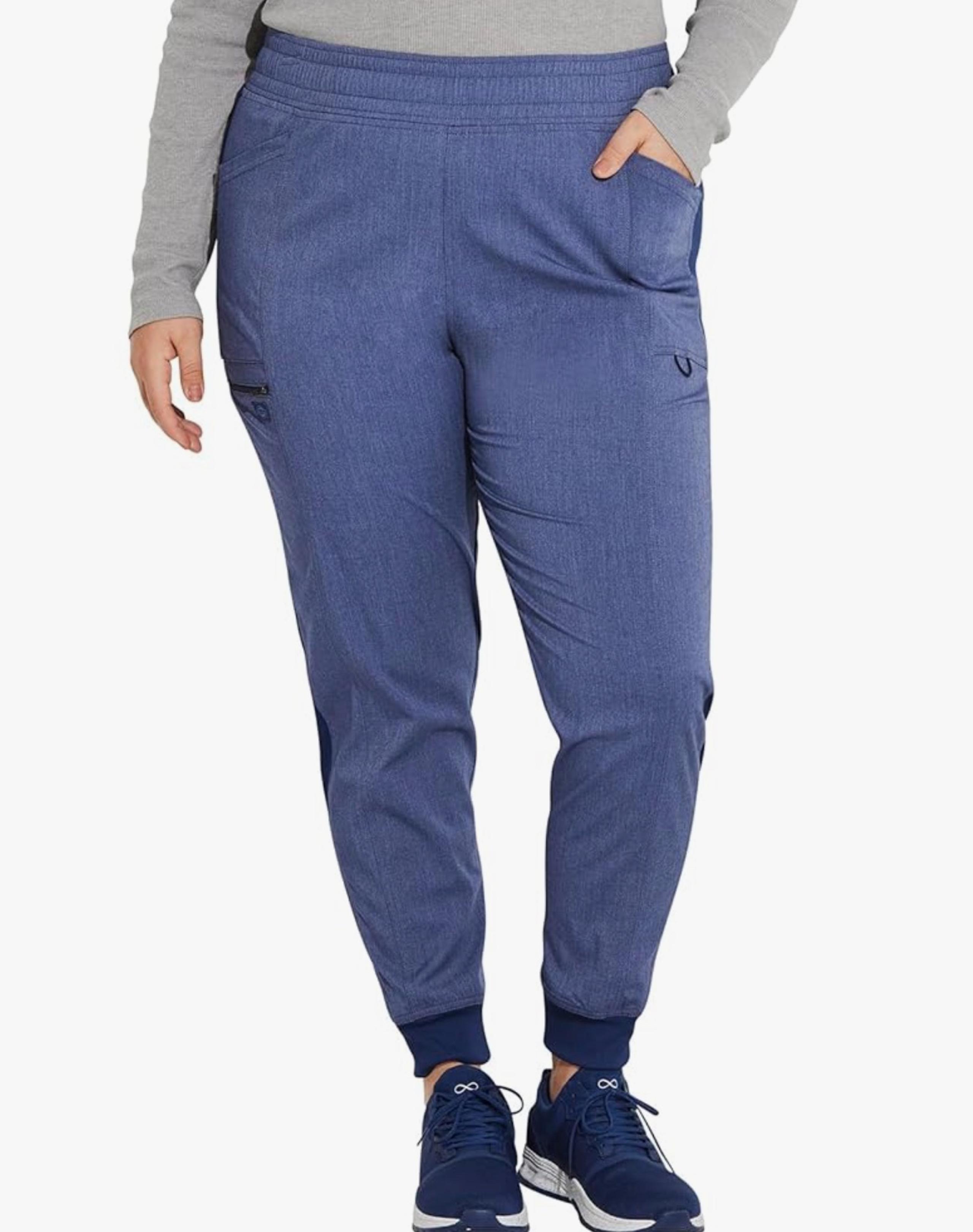 Dickies Women's Scrubs Pants Mid-Rise Jogger DK155 Heather Navy Petite Size XL