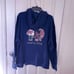 NEW Ivory Ella Womens Cozy Quilt Elephant Oversized Hoodie Sweatshirt NWT M Navy
