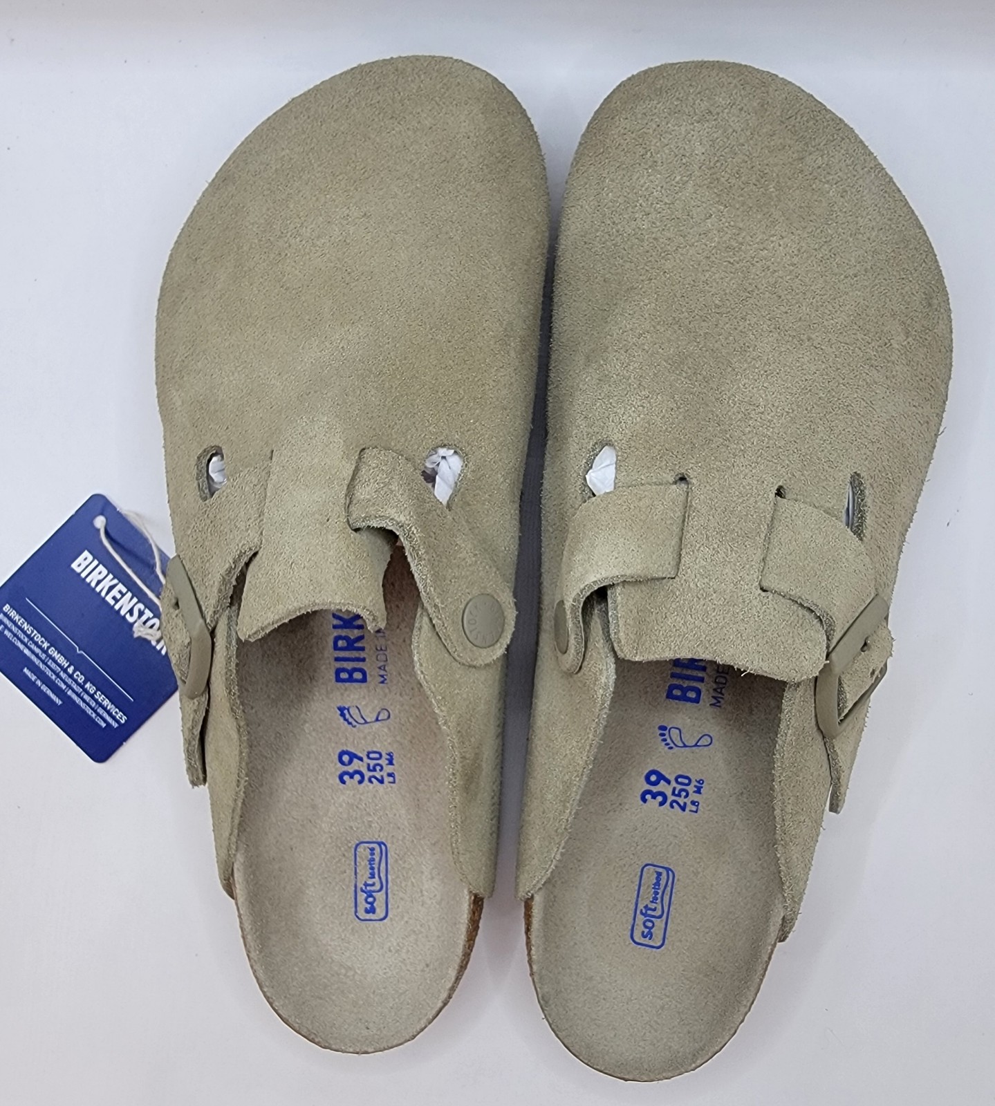 Birkenstock Boston bs leather suede faded khaki color regular wide