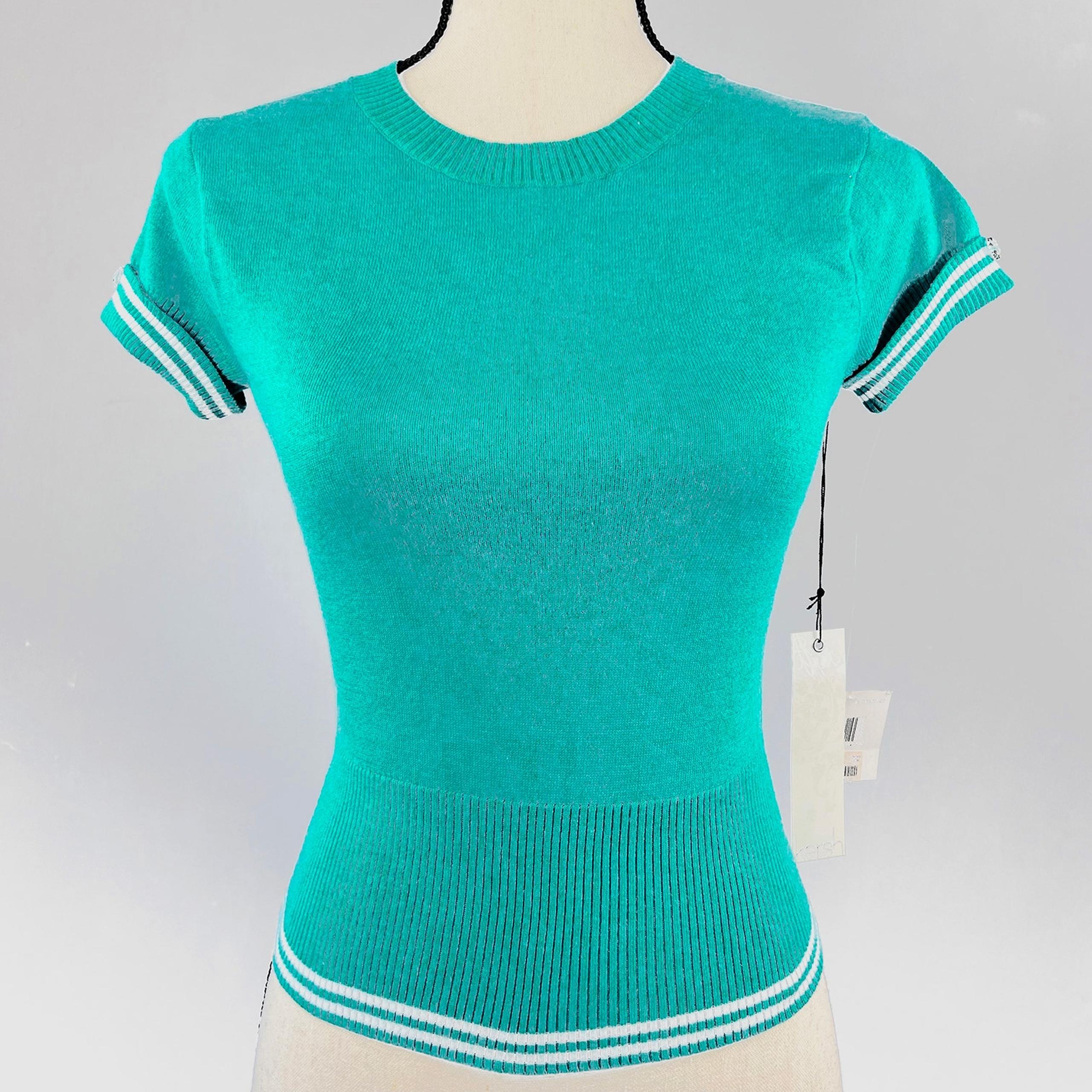 KERSH Tiffany Mix Ribbed Knit Top Size S/P NWT