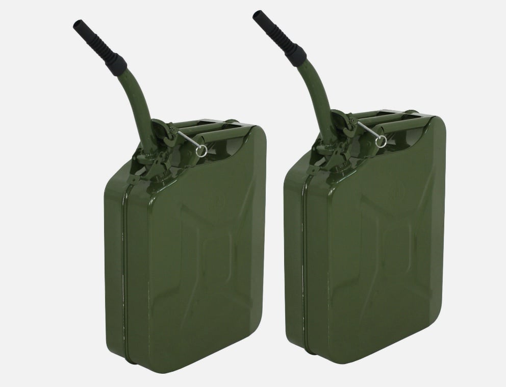 2X oline Jerry Can Army Army Backup Metal Steel Tank 5 Gallon 20L
