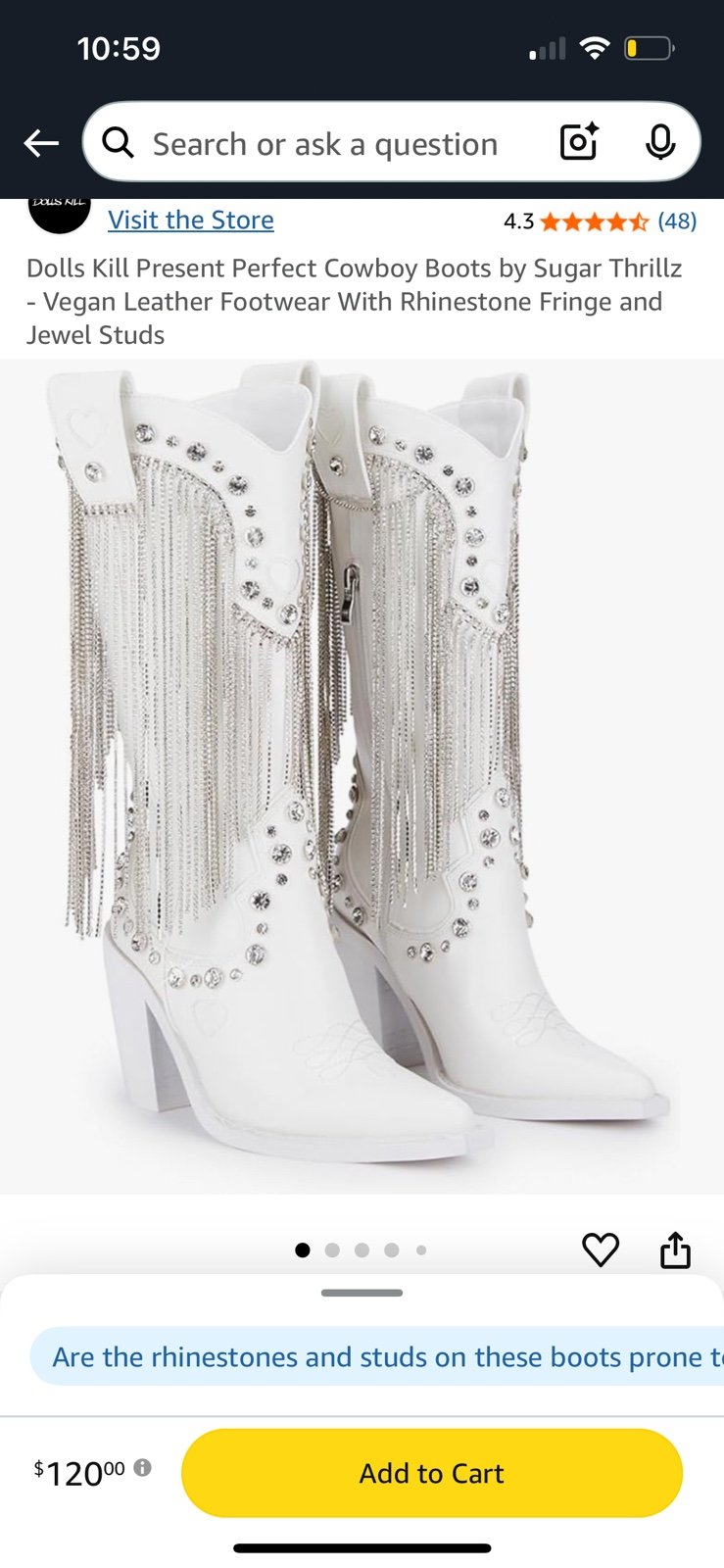 Dolls Kill Present Perfect Cowboy Boots by Sugar Thrillz - Vegan Leather Footwea