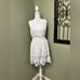 Anthropologie Endless Rose white embroidered floral vneck open back midi dress