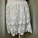 Anthropologie Endless Rose white embroidered floral vneck open back midi dress
