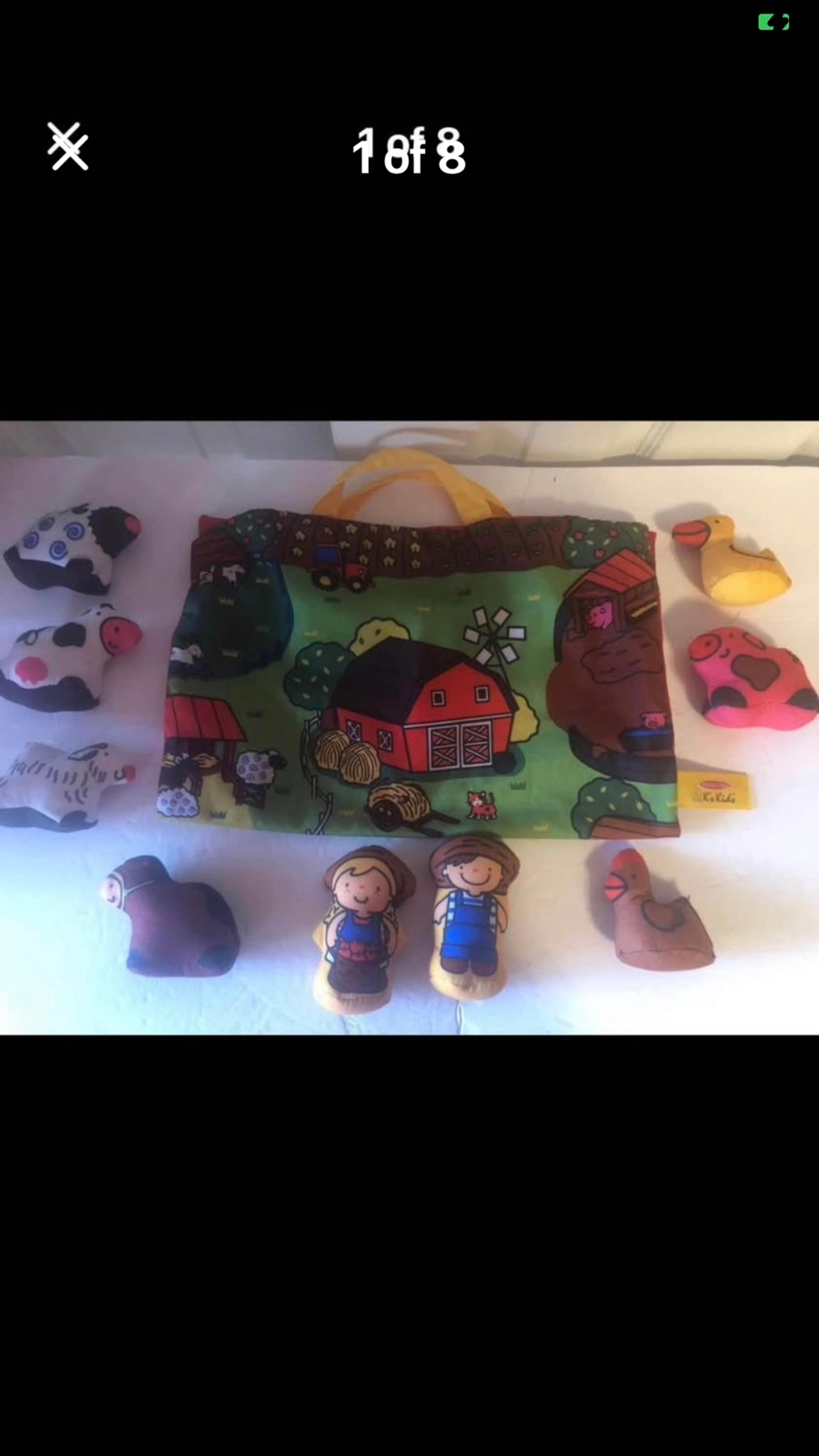 Melissa and Doug K’s Kids FARM FABRIC MAT CARRY TAKE-A-LONG BAG wAnimals & Toys