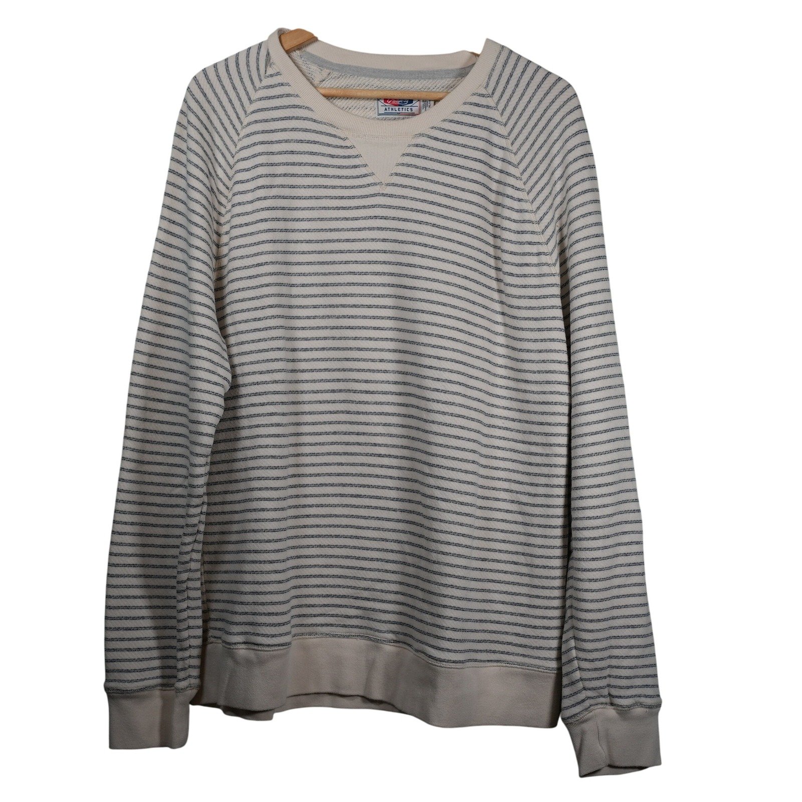 Grayers Dalton Terry Crew in White/Navy Stripe Size XL