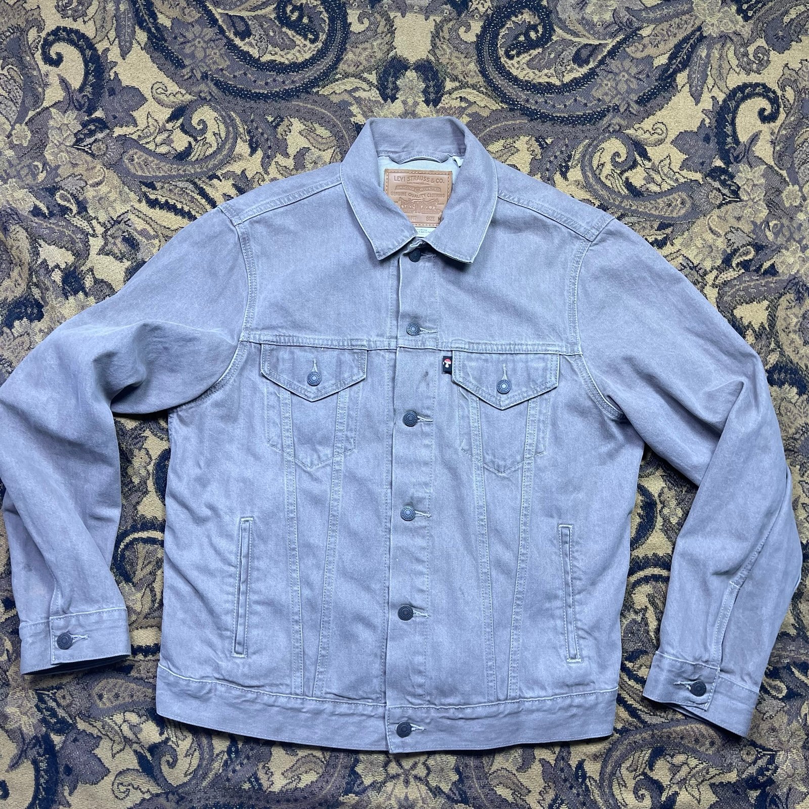 Levi's Fresh Collection Trucker Demin Jacket Brown Rinse Mens Size M Mushroom