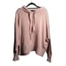 American Eagle Soft Pink Knit Hooded Sweatshirt Top Sz XXL VTG Y2K Sweater Cozy