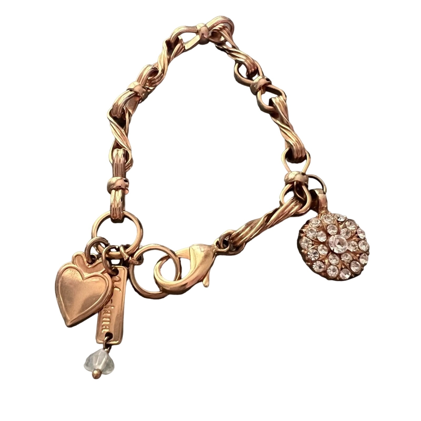 Mariana Gold Tone Guardian Angel Charm Bracelet