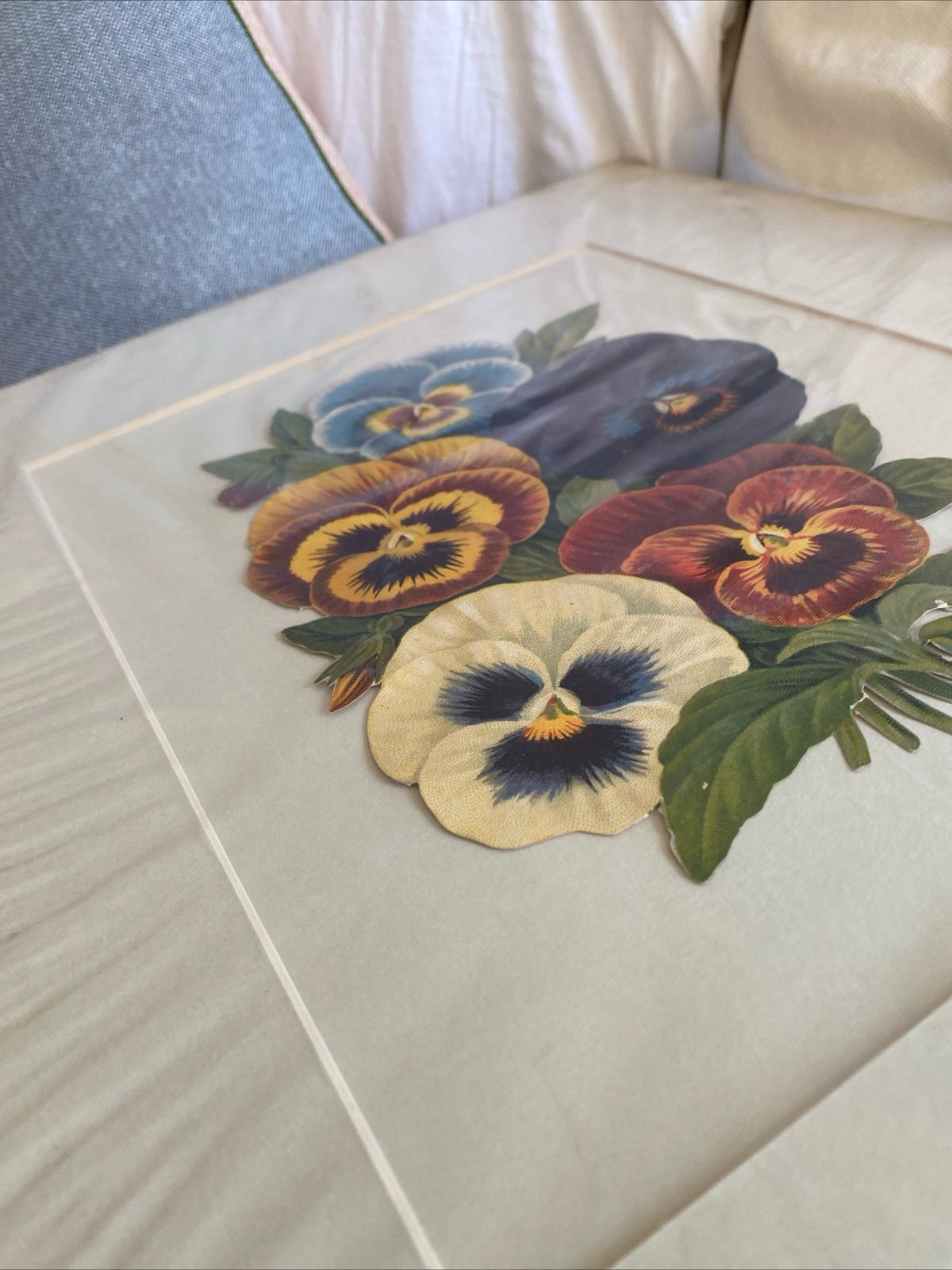 VTG Die Cut Flower Bouquet Cut Out Card 9x6 Inch