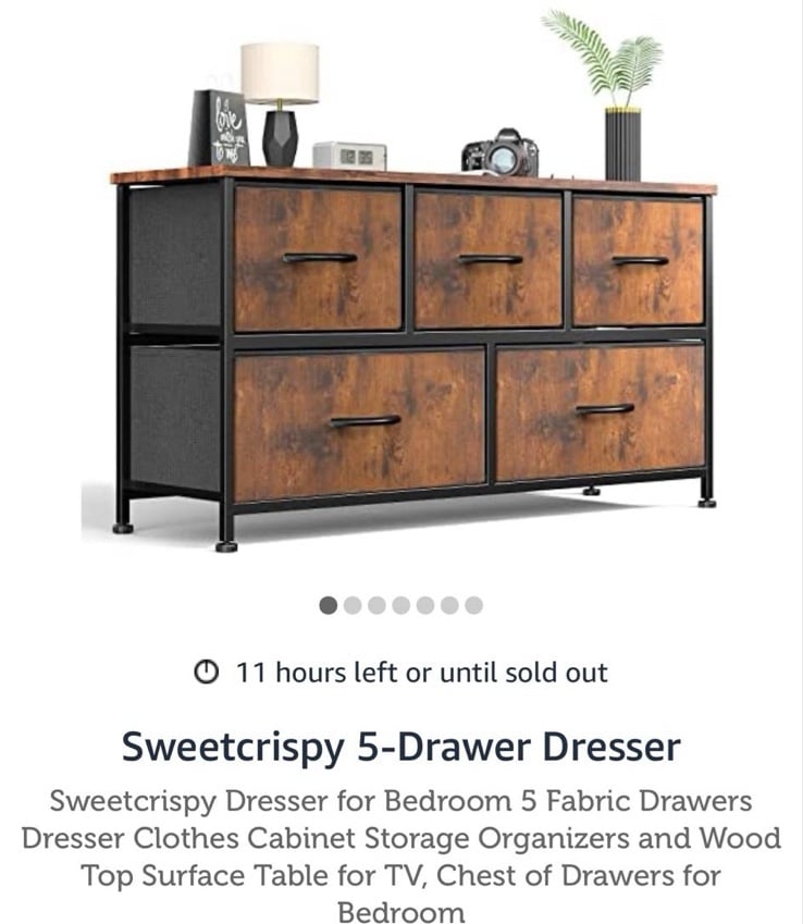New Dresser for Bedroom with 5 Drawers, Wide Chest of Drawers, Fabric Dresser,