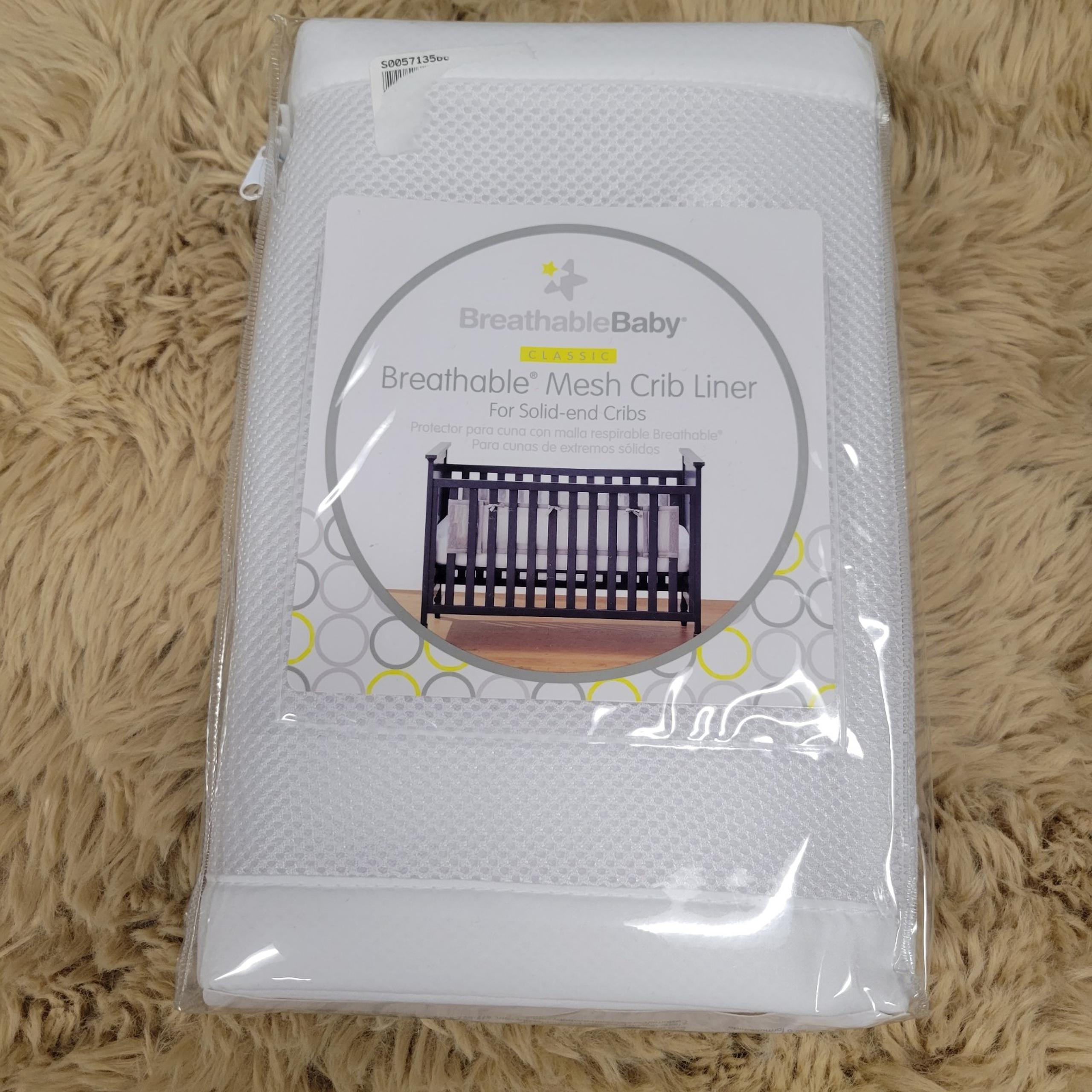 new breathablebaby classic breathable mesh liner for solid end cribs white