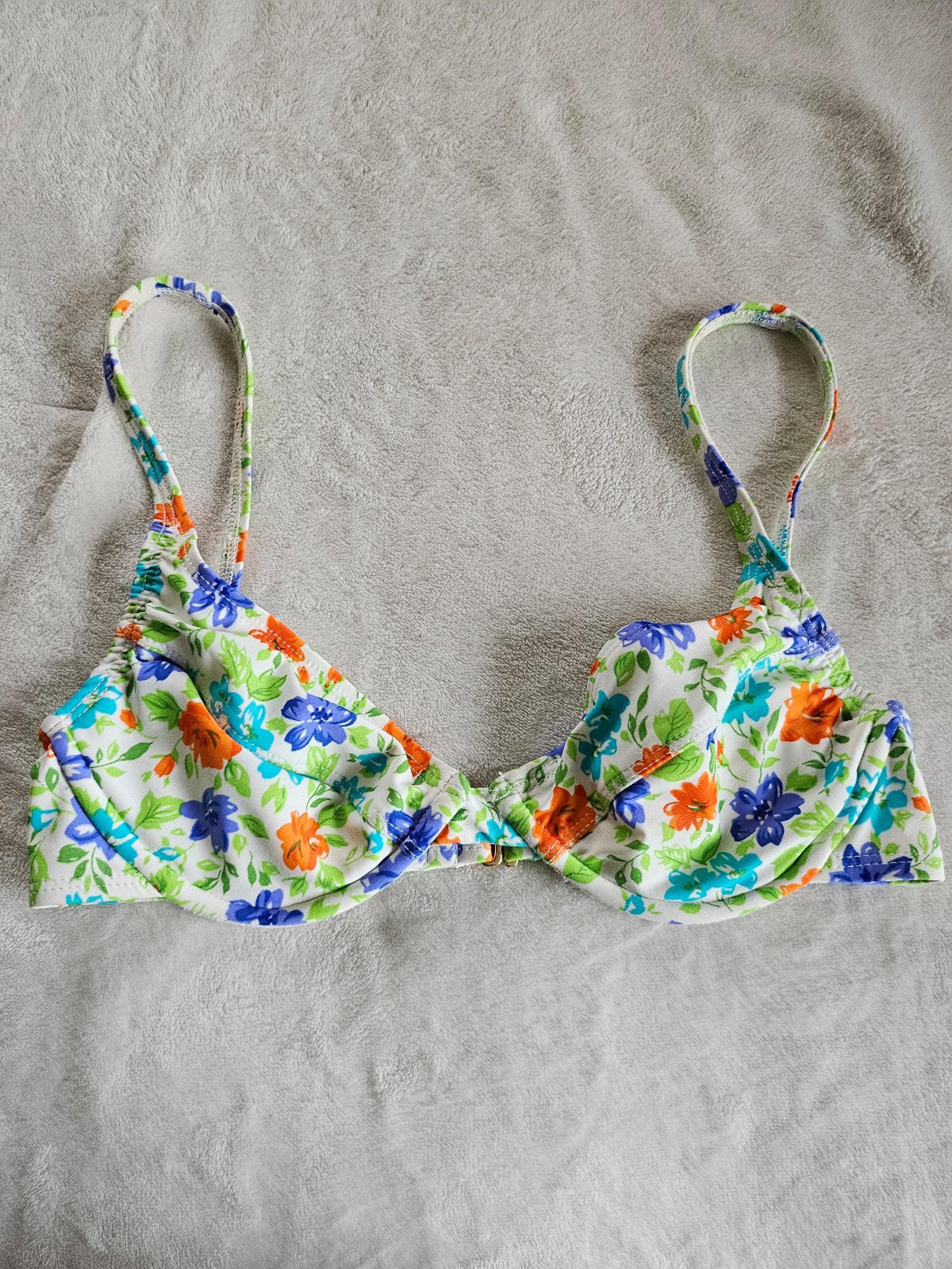 Anne Cole Collection Bikini Top Womens Small Floral wired cute Swimsuit