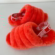 UGG Coral Fluff Slide Sheepskin Slipper Sandals Size 8