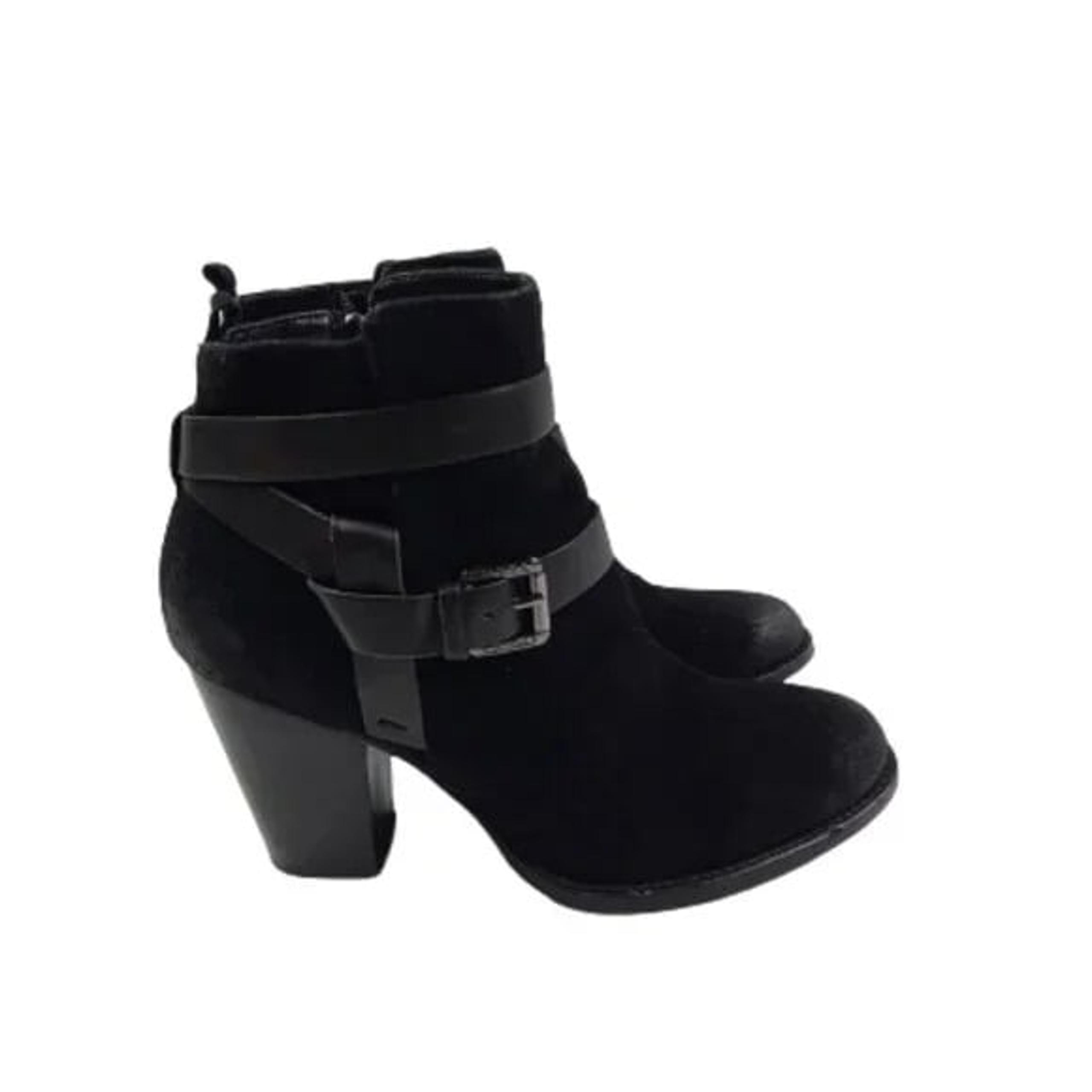 Ivanka Trump Women's Black Filoer Suede Ankle Heeled Boots Size US 8M