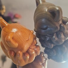 Nine-Tailed Wooden Pair Charms