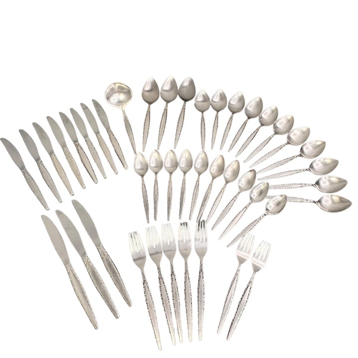 Oneida Community Venetia Flatware Set 43 pc Stainless Steel Forks Spoons Serving