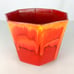Vintage Pottery Bright Orange Drip Glaze Octagonal Planter Mid Century Modern