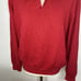 Orivs Cotton Red Sweater Size XL Pull Over V Neck Collar Mens