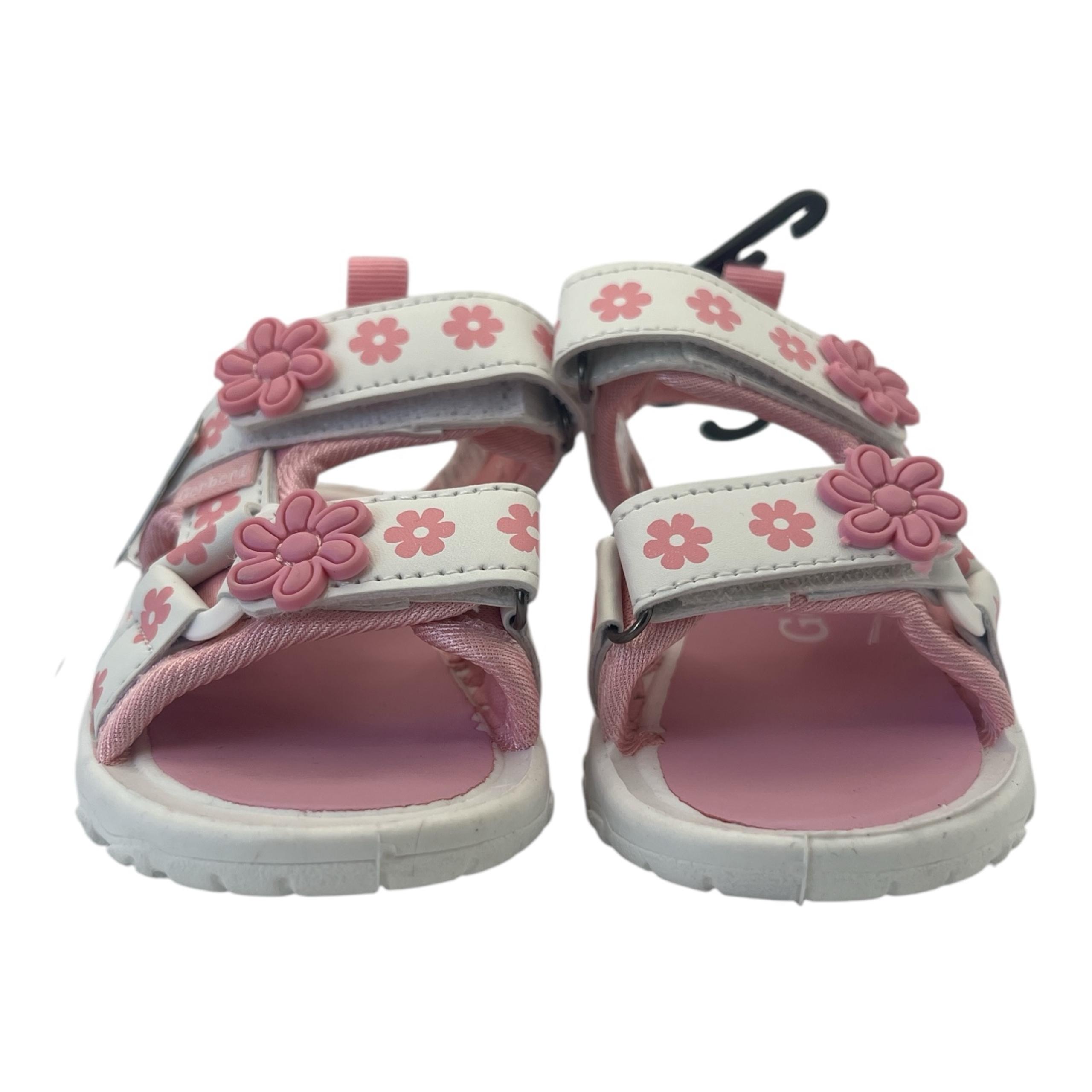 KidsGerber Baby Girl Pink Floral Sandals Adjustable Summer Sports Sandals Size 5