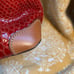 EUC Dooney and Bourke Red Suede Leather Embossed Snake Print Erica Shoulder Bag
