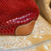 EUC Dooney and Bourke Red Suede Leather Embossed Snake Print Erica Shoulder Bag