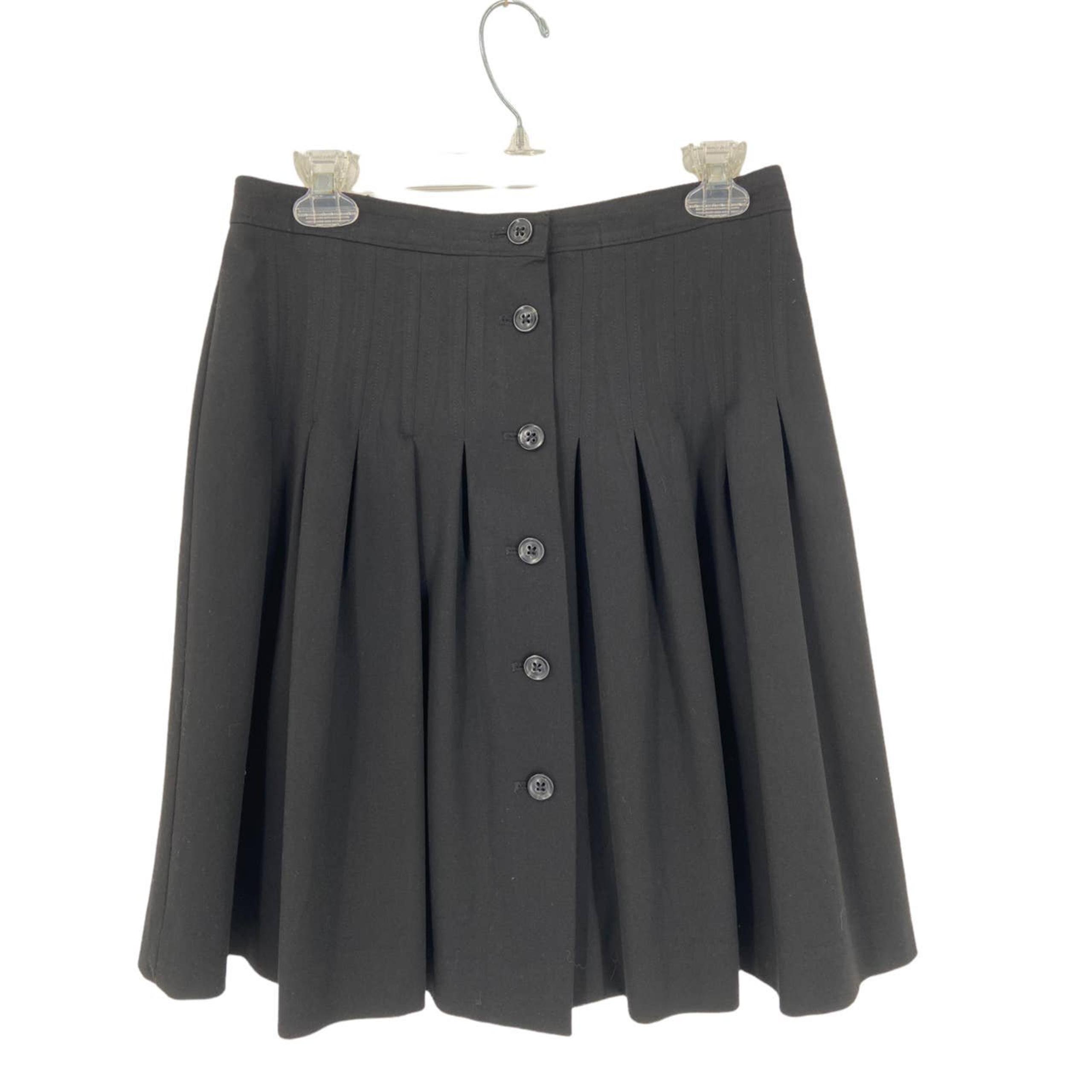 Gap Black Pleated Button Down A Line Skirt Size 4