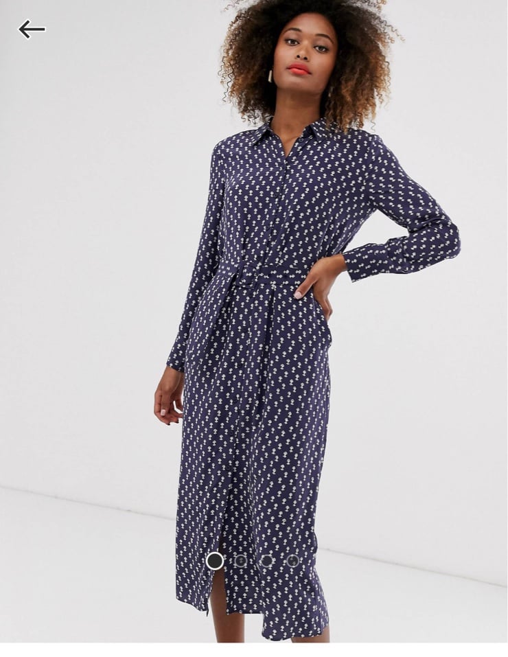 NWT & other stories navy floral shirt dress